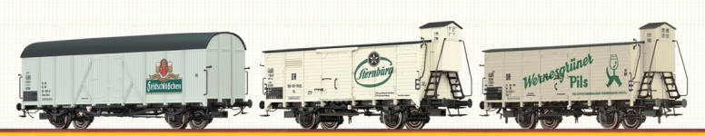 BRAWA 50700 - H0 - 3-tlg. Bierwagen Set Tnf/G10, DR, Ep. III-IV